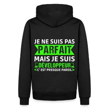 Humour Geek Cadeau Développeur Codeur Programmeur - Sweat à capuche Premium bio Homme - noir - Dos - Nico (187cm)