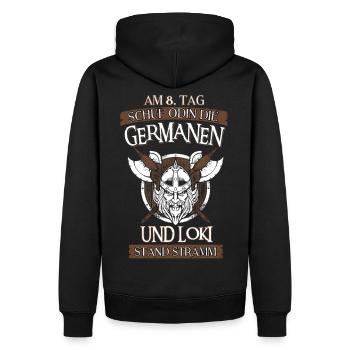Am 8 Tag schuf odin - Männer Premium Bio Hoodie - Schwarz - Hinten - Nico (187cm)