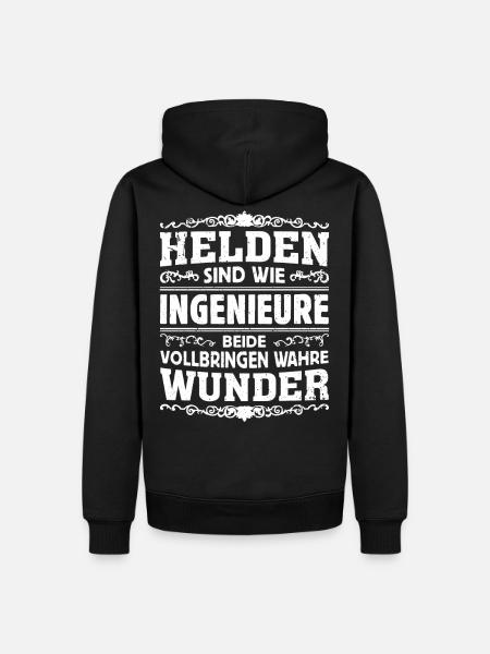 Ingenieure - Helden - Männer Premium Bio Hoodie - Schwarz