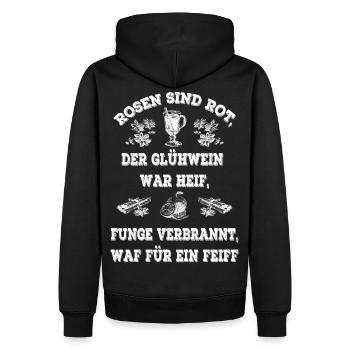 Glühwein Spruch - Männer Premium Bio Hoodie - Schwarz - Hinten - Nico (187cm)