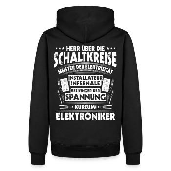 Elektroniker/Elektriker/Elektronikerin/Geschenk - Männer Premium Bio Hoodie - Schwarz - Hinten - Nico (187cm)