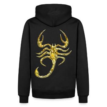 Scorpion, digital, Scorpio, gold - Men’s Premium Organic Hoodie - black - Back - Nico (187cm)