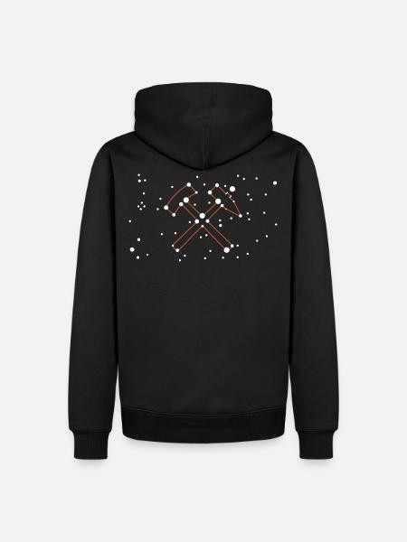 Bergbau - Sternzeichen "Schlägel & Eisen" - Männer Premium Bio Hoodie - Schwarz