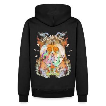 Vivre et mourir Apple Pie Art Design - Sweat à capuche Premium bio Homme - noir - Dos - Nico (187cm)