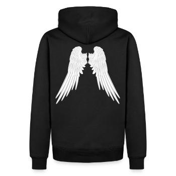 Ailes d'anges - Sweat à capuche Premium bio Homme - noir - Dos - Nico (187cm)