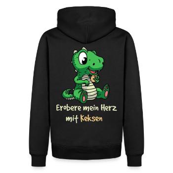 Conquérir mon cœur avec des biscuits Dino kinder Fantasy - Sweat à capuche Premium bio Homme - noir - Dos - Nico (187cm)