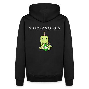 Snackosaurus - sac et dinosaure - Sweat à capuche Premium bio Homme - noir - Dos - Nico (187cm)
