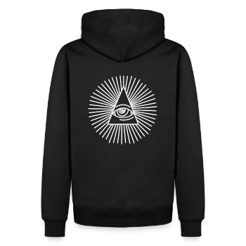 Symbole maçonnique - Sweat à capuche Premium bio Homme - noir - Dos - Nico (187cm)