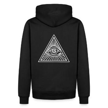 Symbole maçonnique - Sweat à capuche Premium bio Homme - noir - Dos - Nico (187cm)