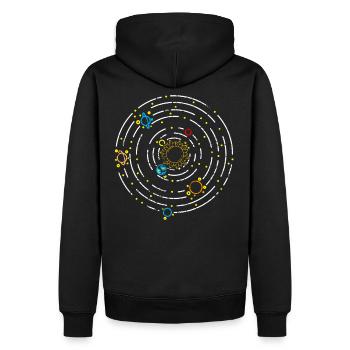 Planet solar system - Men’s Premium Organic Hoodie - black - Back - Nico (187cm)