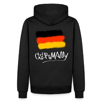 Drapeau Allemagne - Sweat à capuche Premium bio Homme - noir - Dos - Nico (187cm)