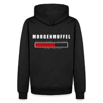 Morgenmuffel - Männer Premium Bio Hoodie - Schwarz - Hinten - Nico (187cm)