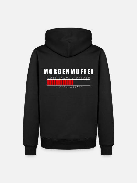 Morgenmuffel - Männer Premium Bio Hoodie - Schwarz