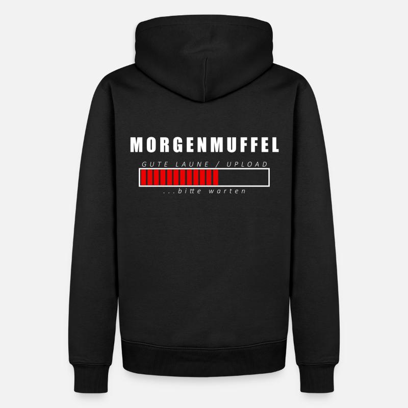 Morgenmuffel - Männer Premium Bio Hoodie - Schwarz