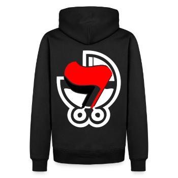 ANTIFA - Männer Premium Bio Hoodie - Schwarz - Hinten - Nico (187cm)