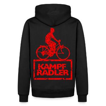 Kampfradler Fahrrad Anhänger Fahrradfahrer Sticker - Männer Premium Bio Hoodie - Schwarz - Hinten - Nico (187cm)
