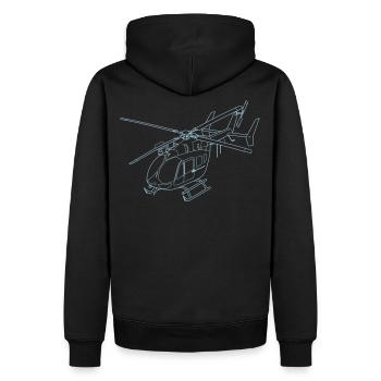 vol ec 145 - Men’s Premium Organic Hoodie - black - Back - Nico (187cm)