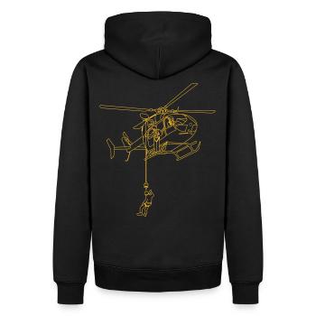 Winde 145 - Männer Premium Bio Hoodie - Schwarz - Hinten - Nico (187cm)