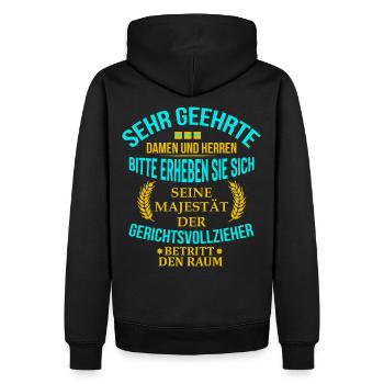 Gerichtsvollzieher shirt • Majestät • Geschenk - Männer Premium Bio Hoodie - Schwarz - Hinten - Nico (187cm)