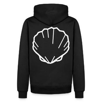 coquille blanche - Sweat à capuche Premium bio Homme - noir - Dos - Nico (187cm)