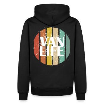 Retro Van Life - Sweat à capuche Premium bio Homme - noir - Dos - Nico (187cm)