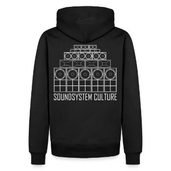 Culture du système sonore - Sweat à capuche Premium bio Homme - noir - Dos - Nico (187cm)