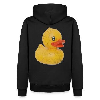 Retro Badeente - Männer Premium Bio Hoodie - Schwarz - Hinten - Nico (187cm)