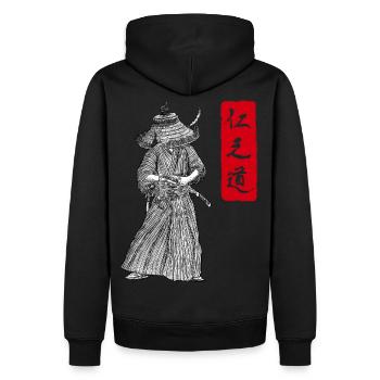 Le fantôme - Sweat à capuche Premium bio Homme - noir - Dos - Nico (187cm)