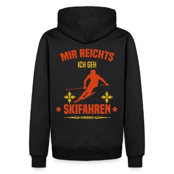Skifahren Shirt Skifahrer Geschenk - Männer Premium Bio Hoodie - Schwarz - Hinten - Nico (187cm)