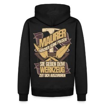 Maurer Sprüche - Männer Premium Bio Hoodie - Schwarz - Hinten - Nico (187cm)