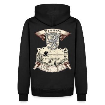 Pommern - Männer Premium Bio Hoodie - Schwarz - Hinten - Nico (187cm)