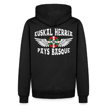 Euskal Herria, Baskenland - Männer Premium Bio Hoodie - Schwarz - Hinten - Nico (187cm)