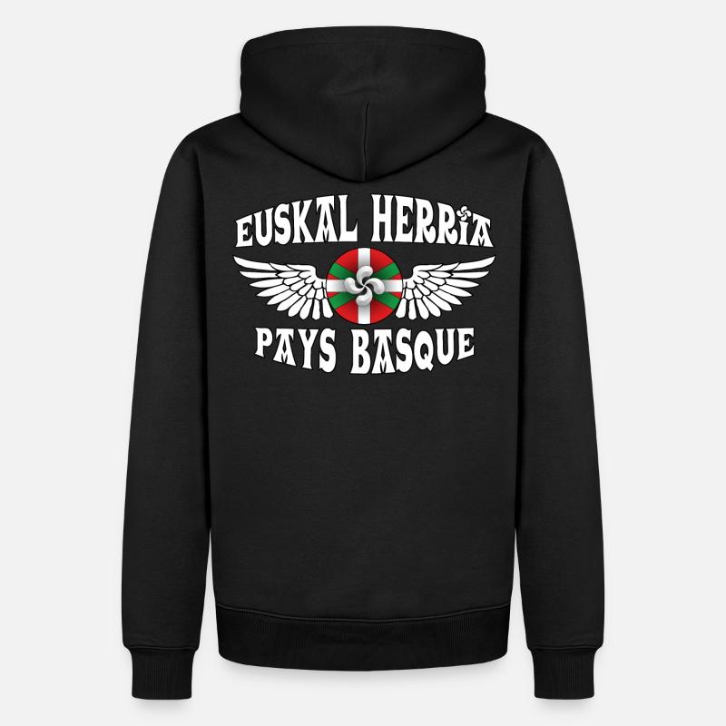 Euskal Herria, pays Basque - Sweat à capuche Premium bio Homme - noir