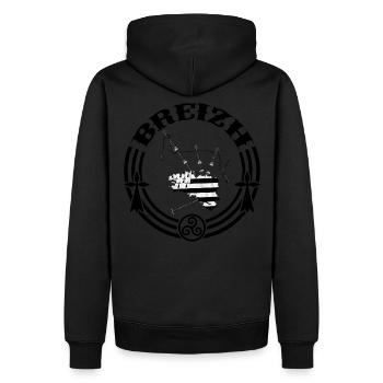 Breizh, Brittany - Men’s Premium Organic Hoodie - black - Back - Nico (187cm)