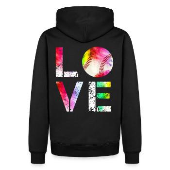 Les fans de base-ball de baseball idée cadeau - Sweat à capuche Premium bio Homme - noir - Dos - Nico (187cm)