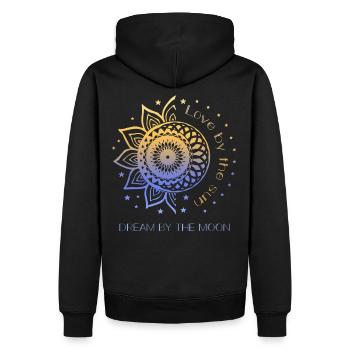 Love By The Sun Dream By The Moon Boho Gift - Men’s Premium Organic Hoodie - black - Back - Nico (187cm)