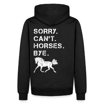 Drôle de cheval cavalière - Sweat à capuche Premium bio Homme - noir - Dos - Nico (187cm)