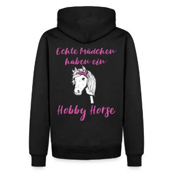 Hobby Horsing Hobby Horse Geschenkidee - Männer Premium Bio Hoodie - Schwarz - Hinten - Nico (187cm)