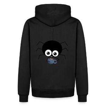 Araignée avec café - douce idée cadeau - Sweat à capuche Premium bio Homme - noir - Dos - Nico (187cm)