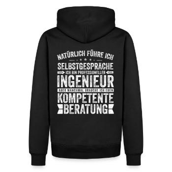 Ingenieur witziger Spruch für die Arbeit Beruf - Männer Premium Bio Hoodie - Schwarz - Hinten - Nico (187cm)