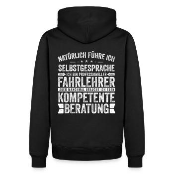 Fahrlehrer witziger Spruch für die Arbeit Beruf - Männer Premium Bio Hoodie - Schwarz - Hinten - Nico (187cm)