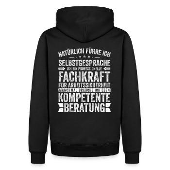 Sicherheitsfachkraft witziger Spruch für Arbeit - Männer Premium Bio Hoodie - Schwarz - Hinten - Nico (187cm)