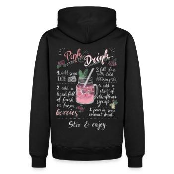 Pink Drink - Männer Premium Bio Hoodie - Schwarz - Hinten - Nico (187cm)