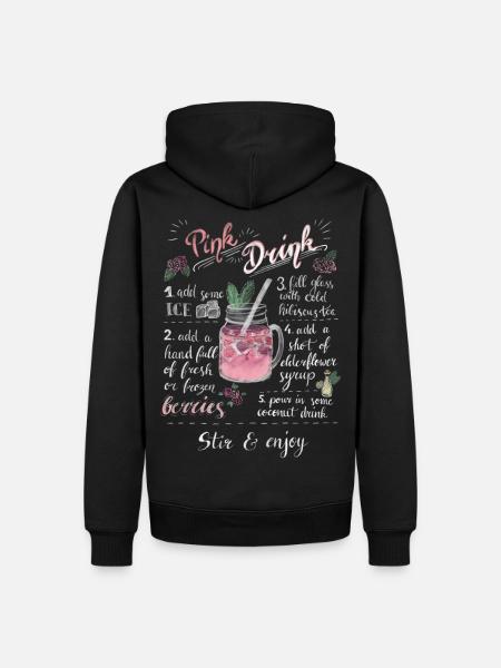 Pink Drink - Männer Premium Bio Hoodie - Schwarz