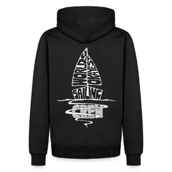 worlds okayest sailingcrew - Plaisir de la voile - Sweat à capuche Premium bio Homme - noir - Dos - Nico (187cm)