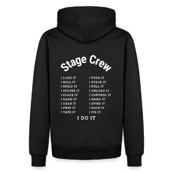 Stage Crew; I DO it White - Men’s Premium Organic Hoodie - black - Back - Nico (187cm)