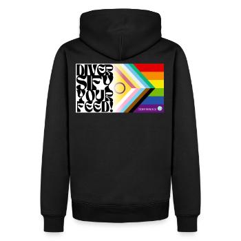 🌈♿ Fierté et handicap – y compris le drapeau - Sweat à capuche Premium bio Homme - noir - Dos - Nico (187cm)