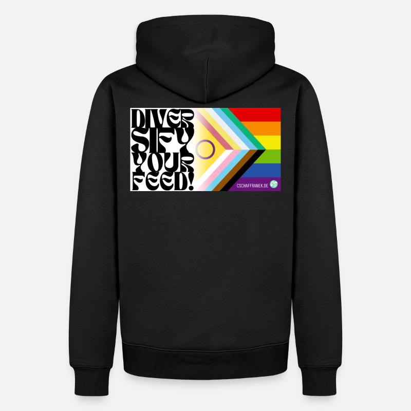 🌈♿ Pride & Disability – Inklusive Flagge - Männer Premium Bio Hoodie - Schwarz