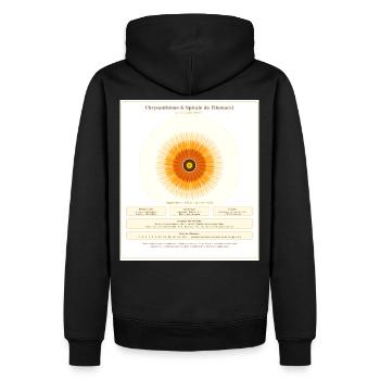 Chrysantème et Spirale de Fibonacci - Sweat à capuche Premium bio Homme - noir - Dos - Nico (187cm)