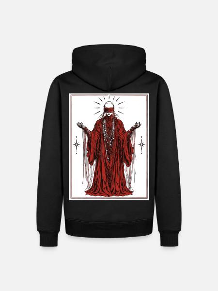 Karmesinrote Augenbindende Entität Halloween - Männer Premium Bio Hoodie - Schwarz